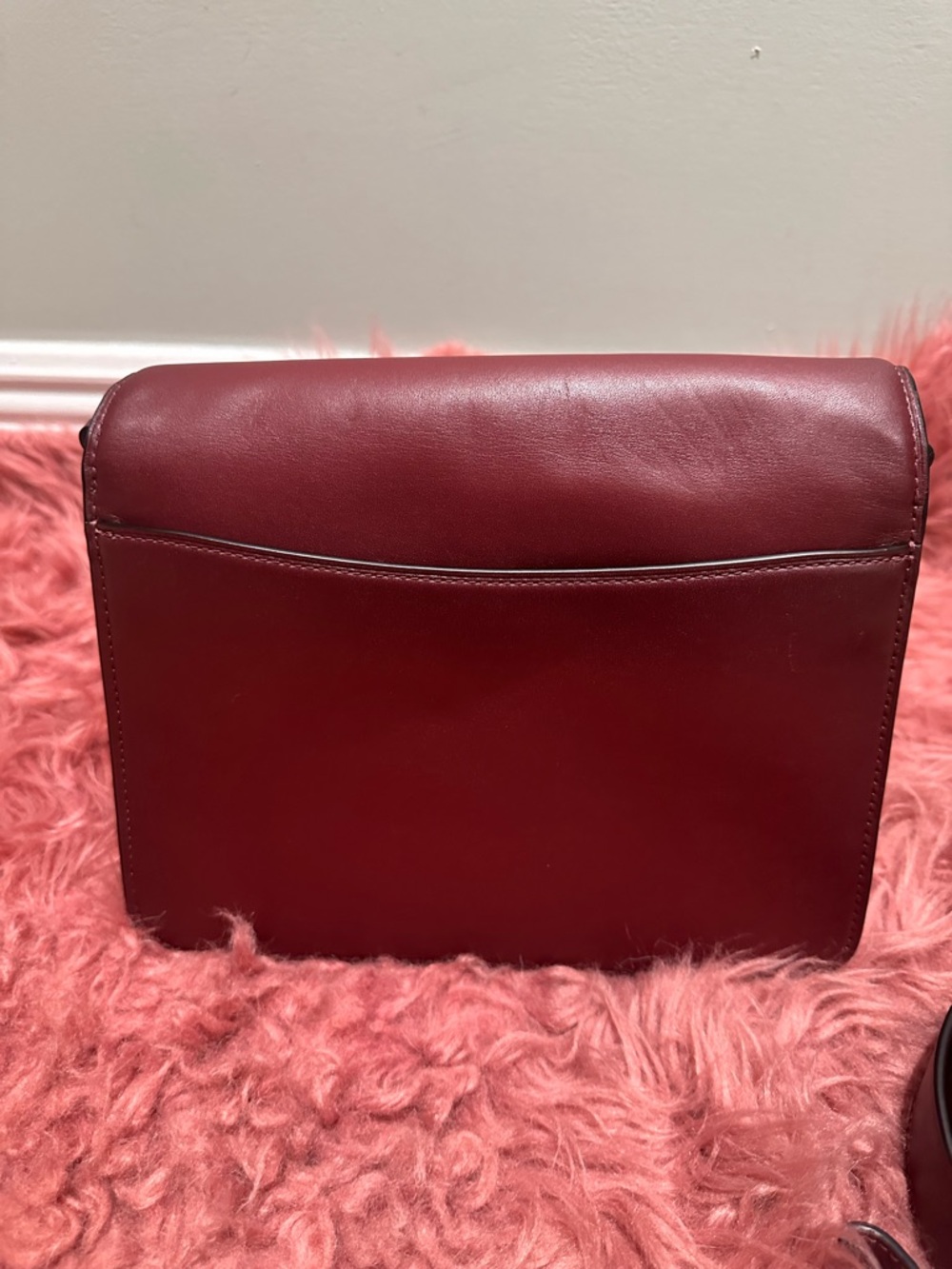 COACH Beat Bag Burgandy Wine Oxblood Leather Shoulder Crossbody Bag Purse Chain - Picture 12 of 17